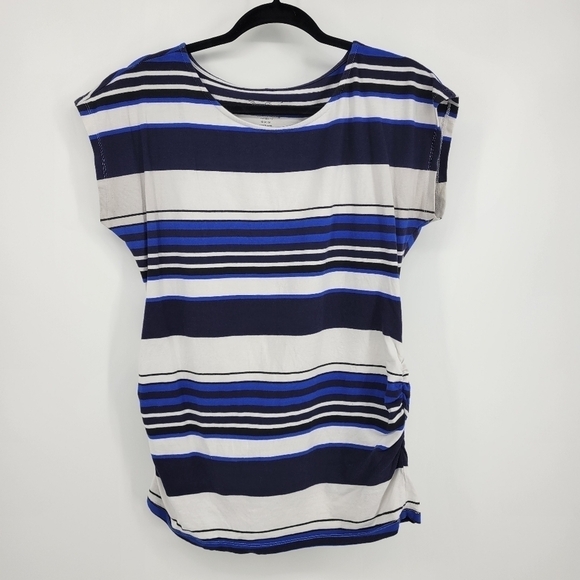 BumpStart by Motherhood Maternity Blue Striped top👼 size m - Picture 2 of 7